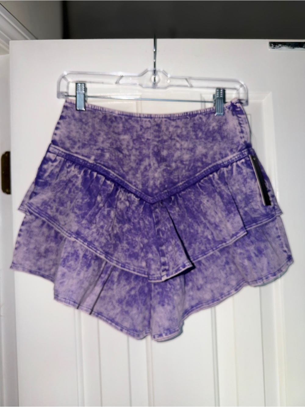 LFD Purple Tiered Ruffle Women's Shorts. Sz S